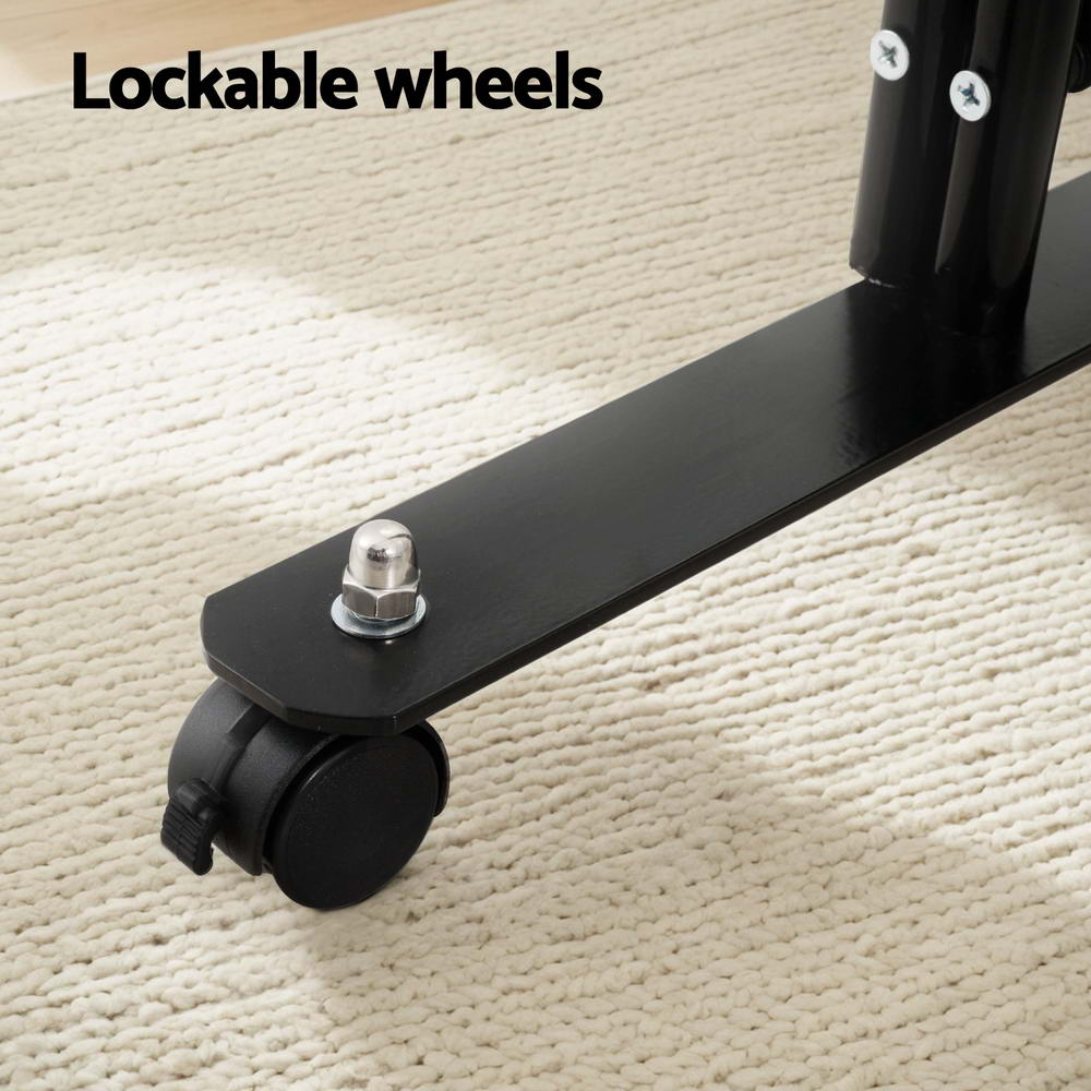 Artiss 6 Panel Room Divider Screen 323cm Wheel Fabric Black 6