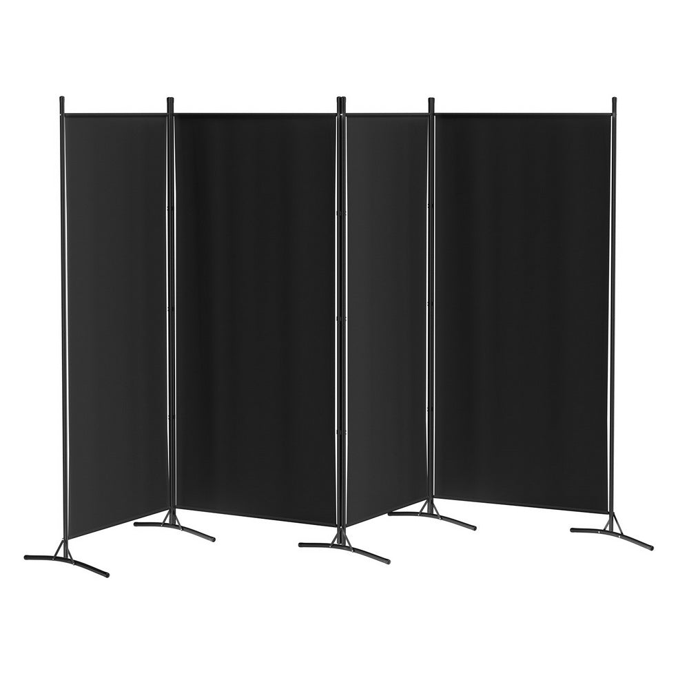 Artiss 4 Panel Room Divider Screen 345x180cm Fabric Black 7