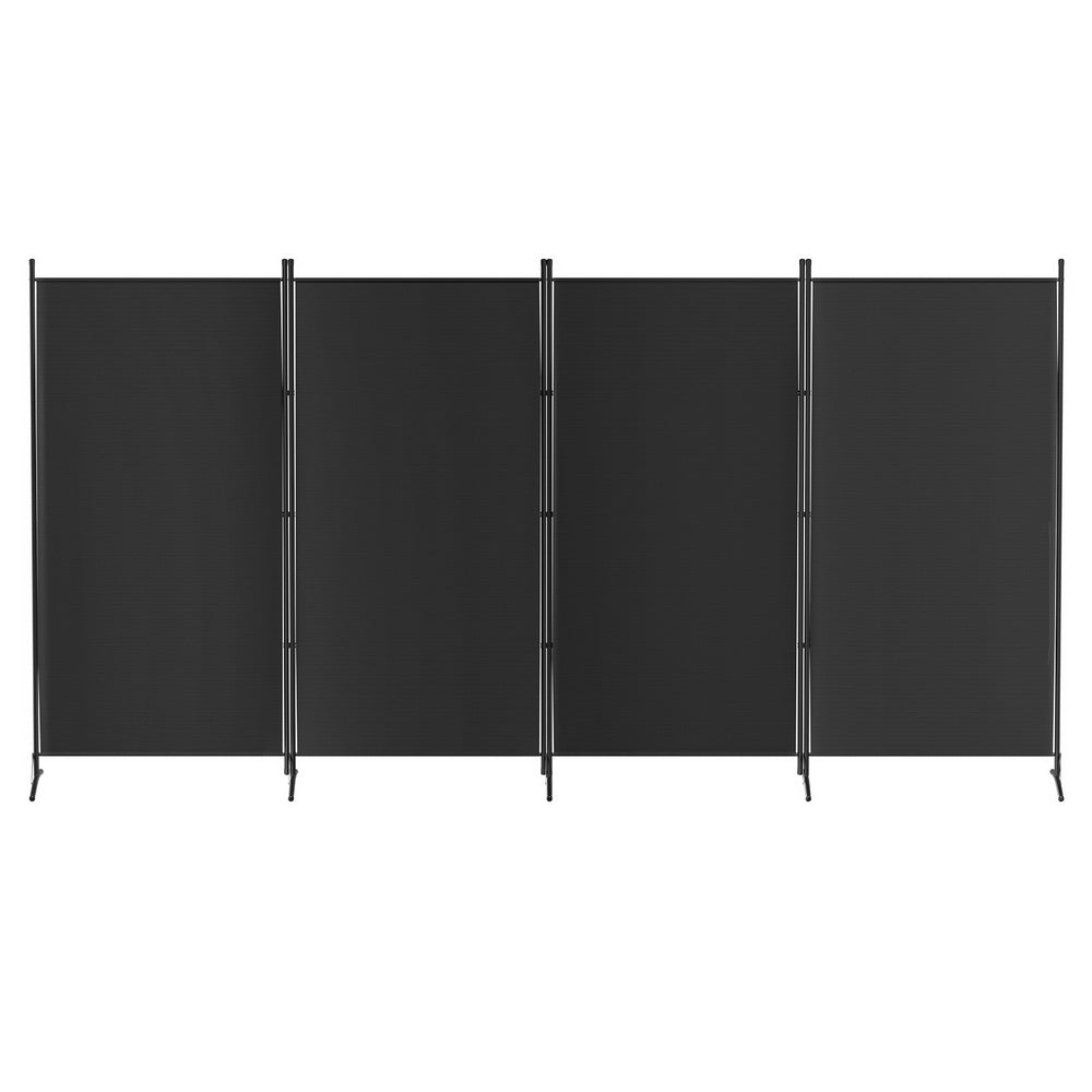 Artiss 4 Panel Room Divider Screen 345x180cm Fabric Black 3