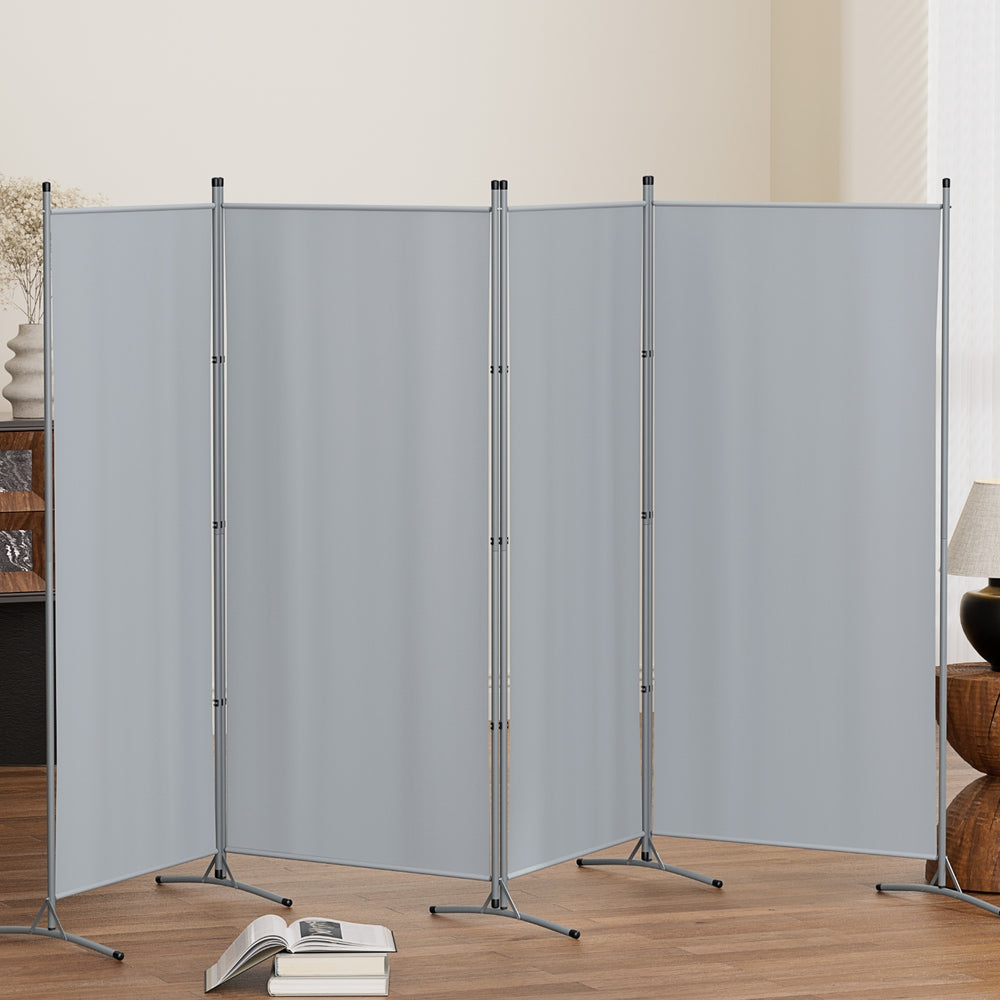 Artiss 4 Panel Room Divider Screen 345x180cm Fabric Grey 7