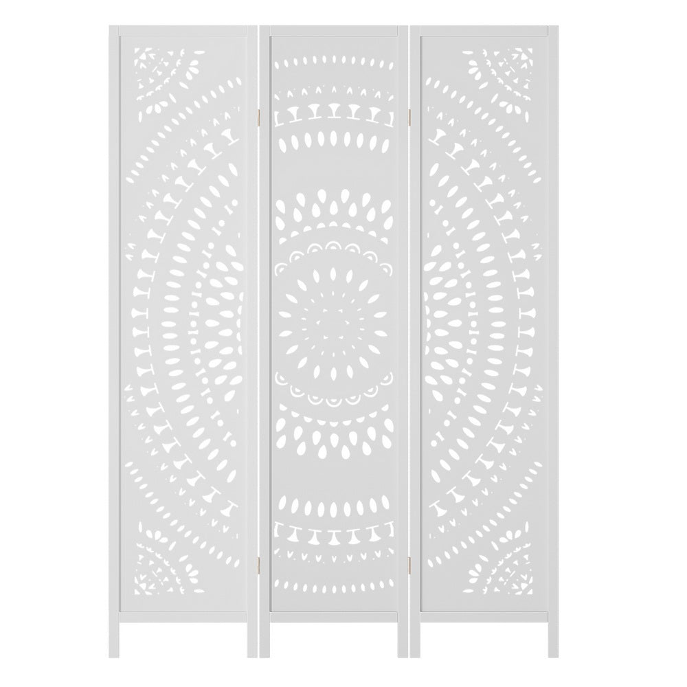 Artiss 3 Panel Room Divider Screen 132x170cm Circle White 3