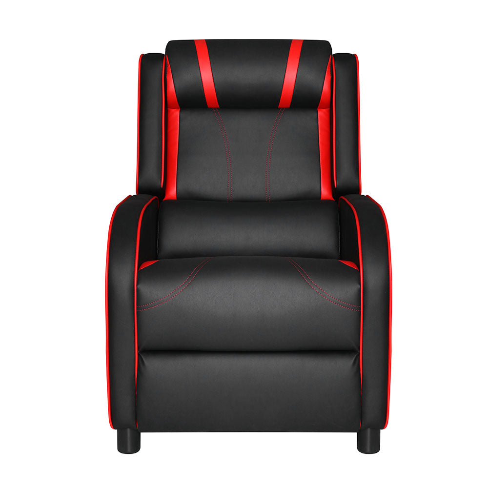 Artiss Recliner Chair Gaming Chair Leather Black Serik 3