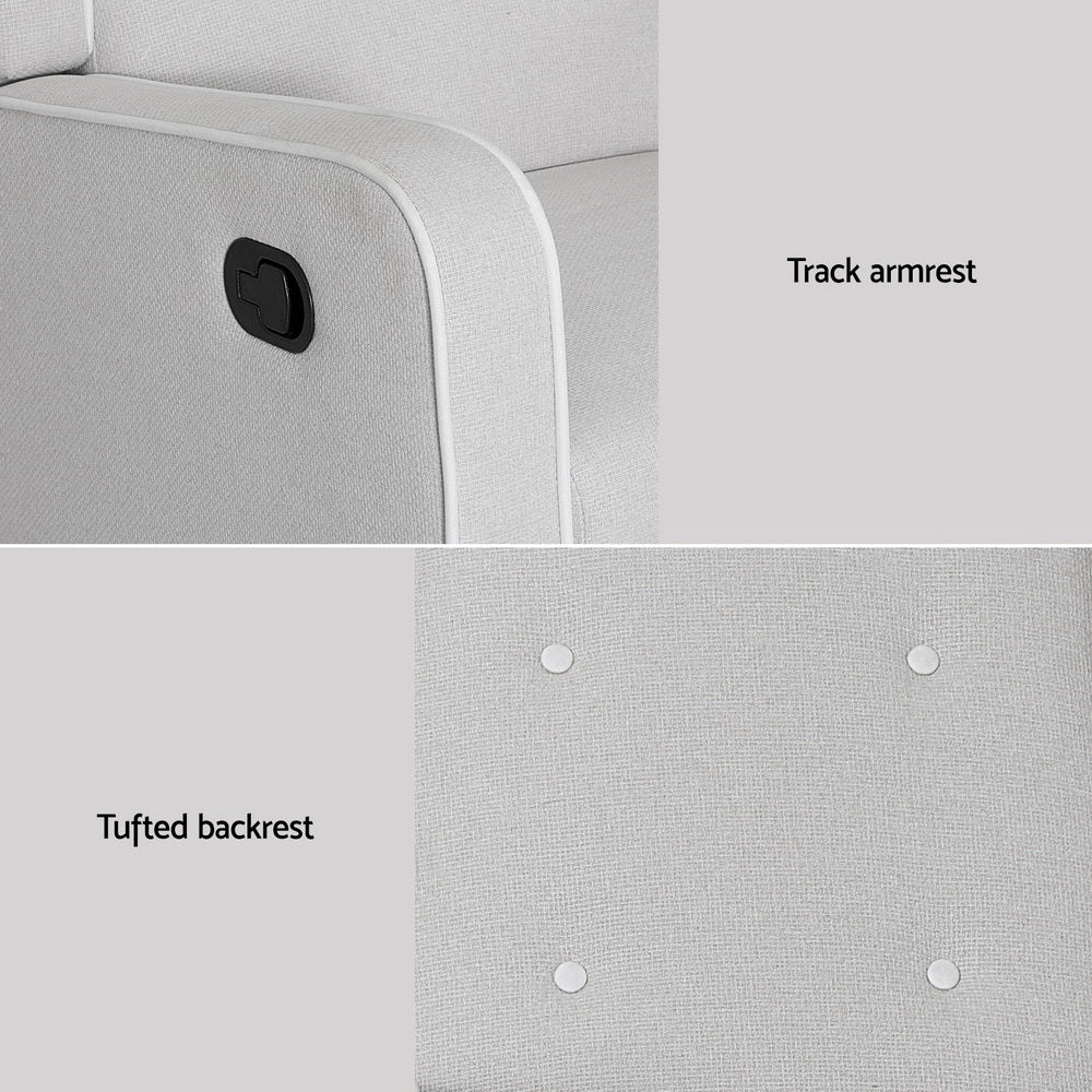 Artiss Recliner Armchair 360� Swivel Grey Fabric 6