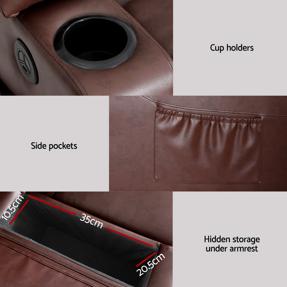 Artiss Recliner Chair Lift Assist Heated Massage Chair Leather Claude 6