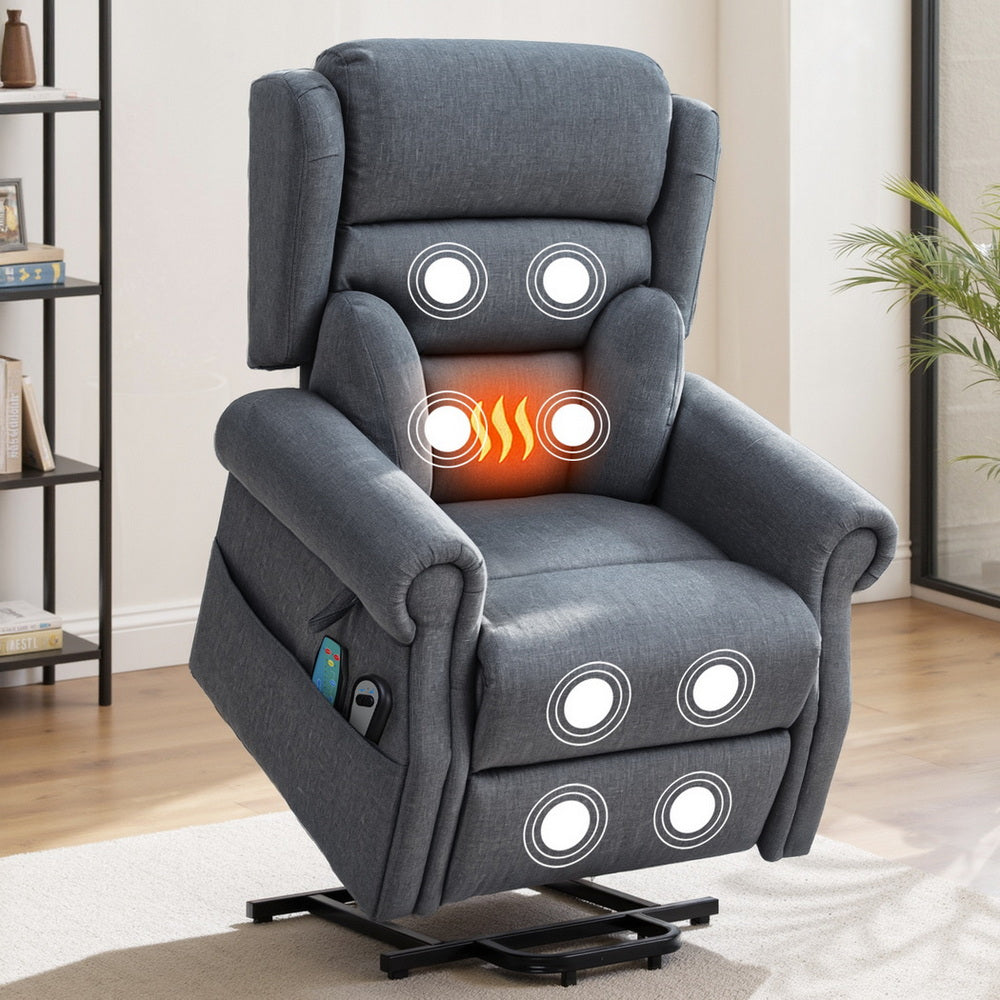 Artiss Electric Recliner Chair Power Lift Massage Heated Recliner Sofa 7