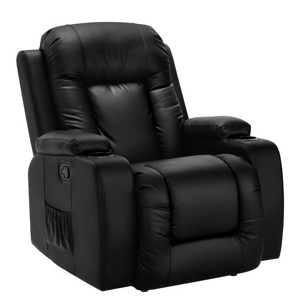 Artiss Recliner Chair Electric Heated Massage Chairs Faux Leather Cabin 8