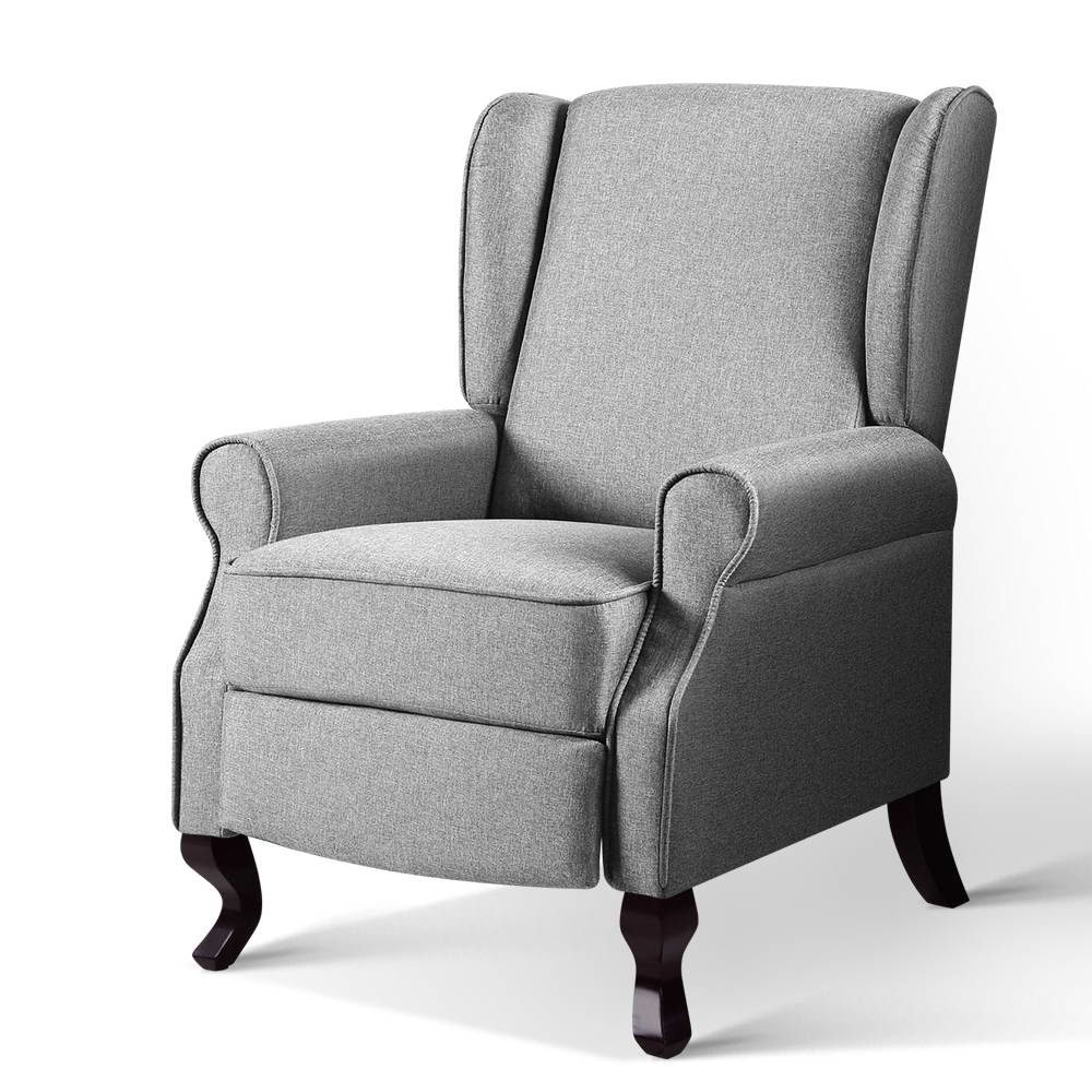 Artiss Recliner Armchair Grey Fabric Domini 7