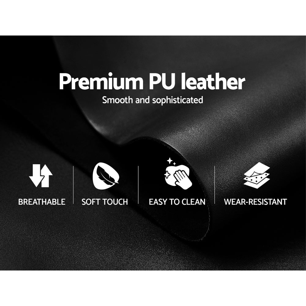 Artiss Recliner Chair Leather Black Cissy 6