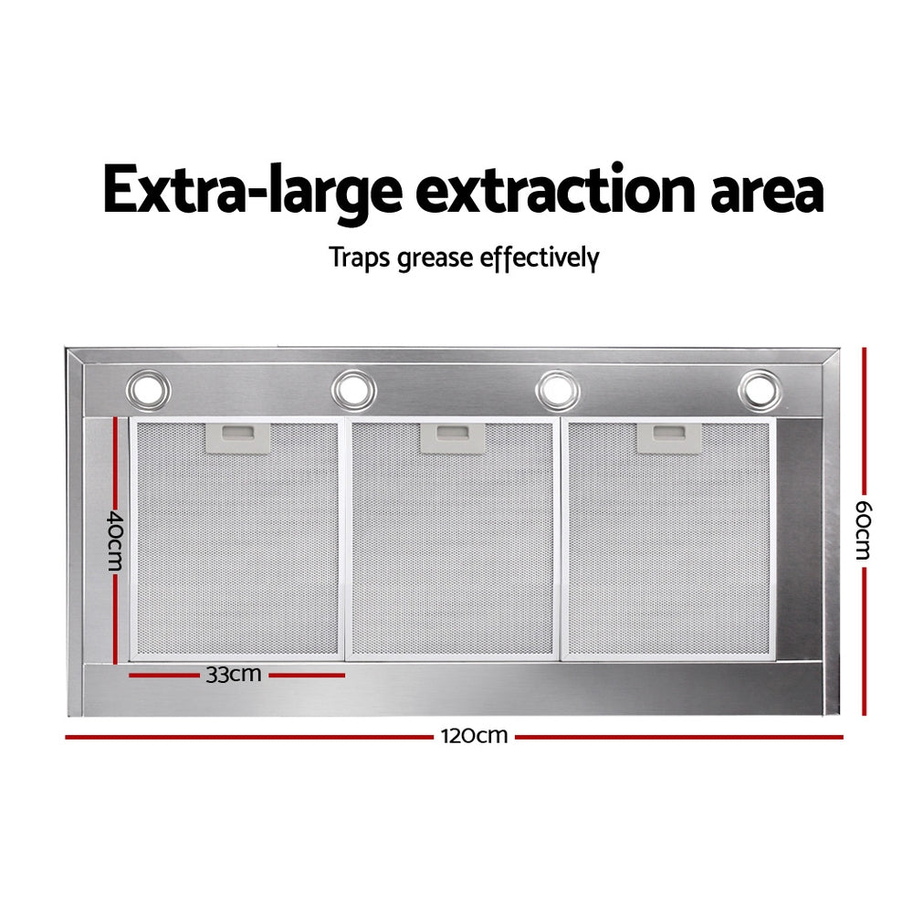 Devanti 1200mm Range Hood 120cm BBQ Commercial Rangehood 6