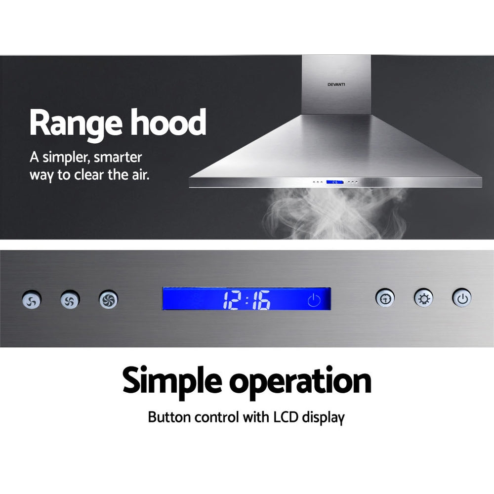 Devanti 1500mm Range Hood 150cm BBQ Commercial Rangehood 3