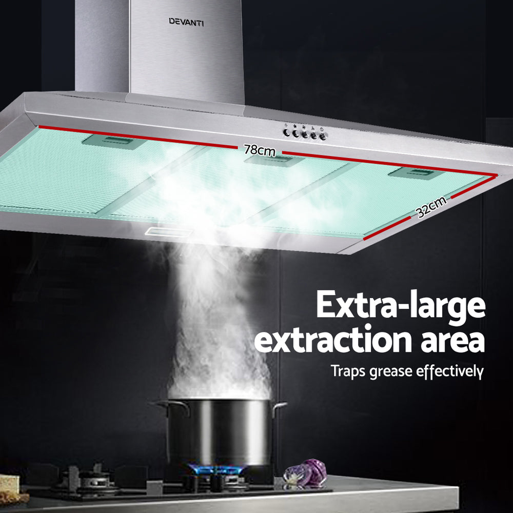 Devanti 900mm Range Hood 90cm Rangehood Stainless Steel 5