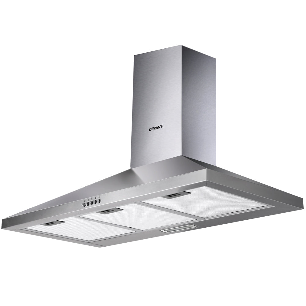 Devanti 900mm Range Hood 90cm Rangehood Stainless Steel 7