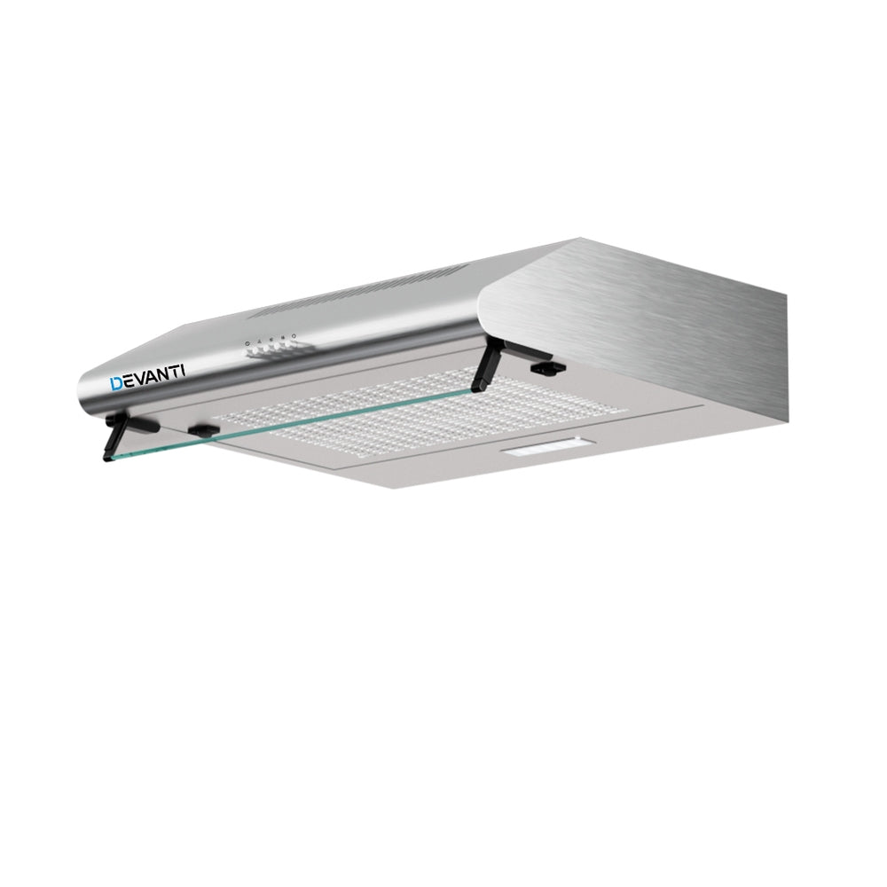 Devanti 600mm Range Hood 60cm Rangehood Kitchen Canopy LED Light Stainless Steel 6