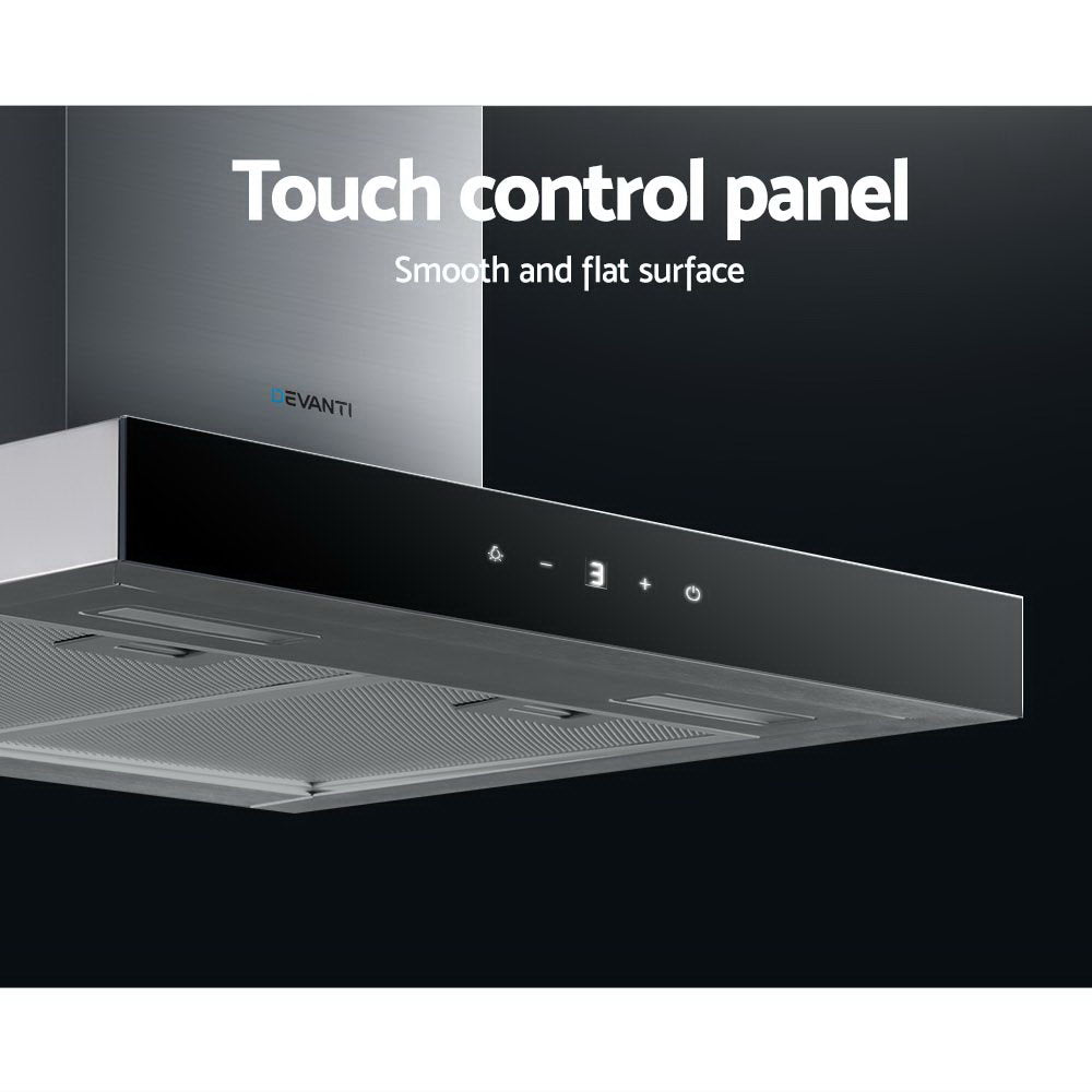 Devanti 600mm Range Hood 60cm Rangehood Glass Stainless Steel 3