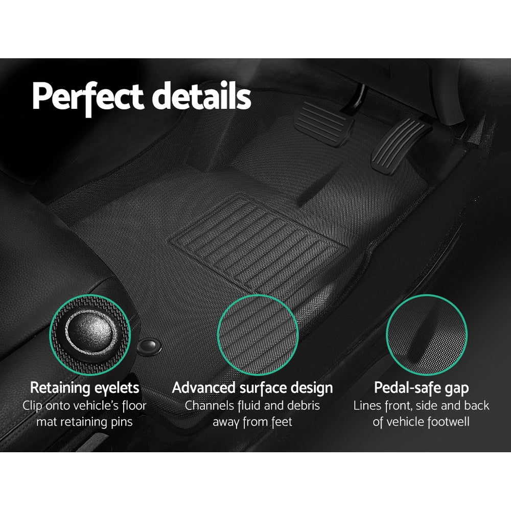 Weisshorn Car Floor Mats Rubber Fits Ford Ranger PX PX2 PX3 Dual Cab 2011-2022 3D 5