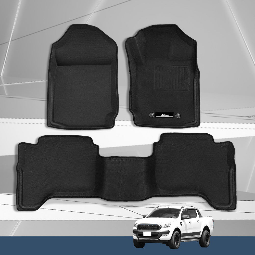Weisshorn Car Floor Mats Rubber Fits Ford Ranger PX PX2 PX3 Dual Cab 2011-2022 3D 6