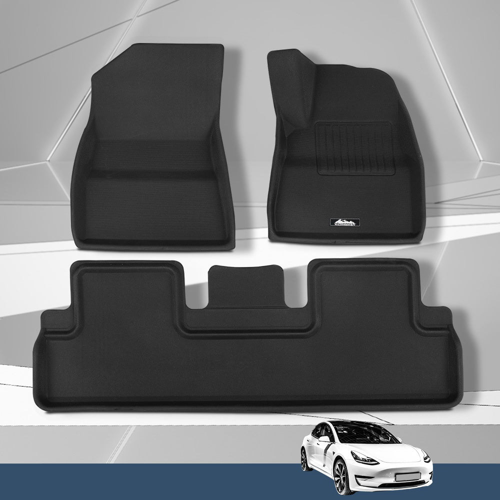 Weisshorn Car Rubber Floor Mats Compatible for Tesla Model 3 Front Rear 7