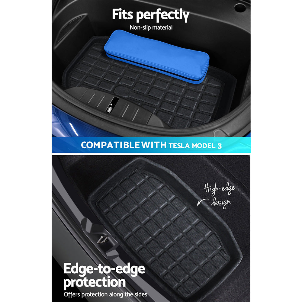 Weisshorn Car Rubber Floor Mats for Tesla Model 3 Trunk Toolbox Cargo Mat Carpet 6