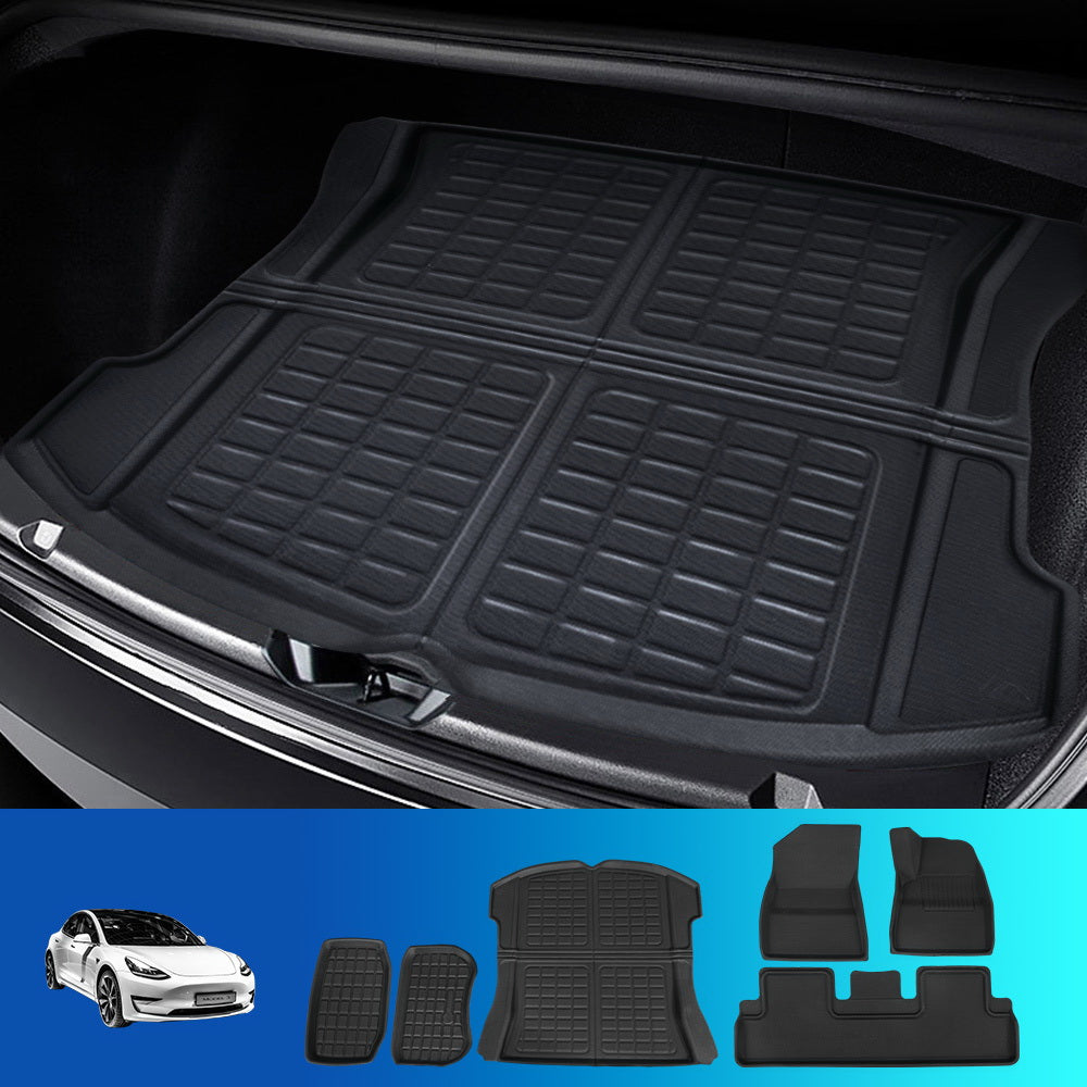 Weisshorn Car Rubber Floor Mats for Tesla Model 3 Trunk Toolbox Cargo Mat Carpet 7