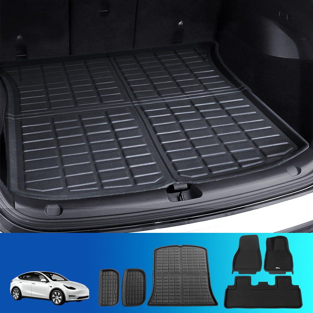 Weisshorn Car Rubber Floor Trunk Toolbox Cargo Mats for Tesla Model Y 2021-2023 6