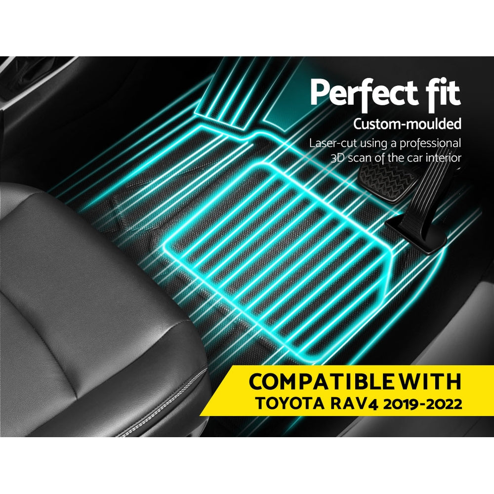 Weisshorn Car Rubber Floor Mats Front And Rear Compatible For Toyota RAV4 2019-2022 3