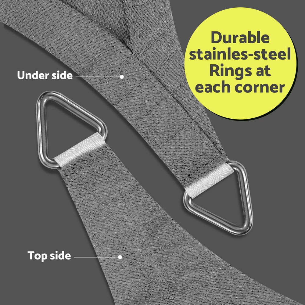 Instahut Sun Shade Sail Shadecloth Canopy Rectangle 280gsm 4x6m 6