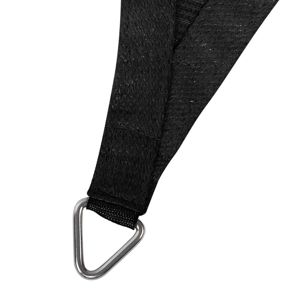 Instahut Shade Sail 5x5x5m Triangle 280GSM 98% Black Shade Cloth 3