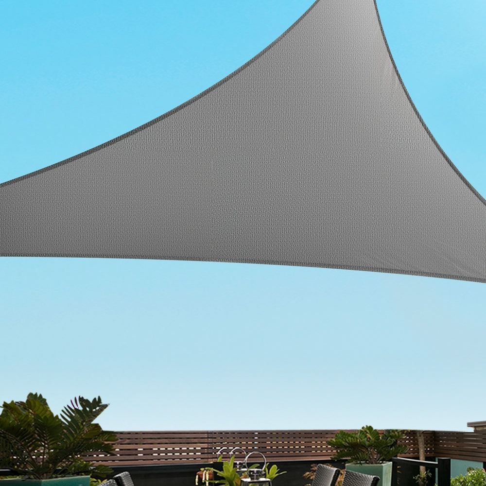 Instahut Shade Sail Cloth Shadecloth Canopy Triangle 280gsm 5x5x7.1m 6
