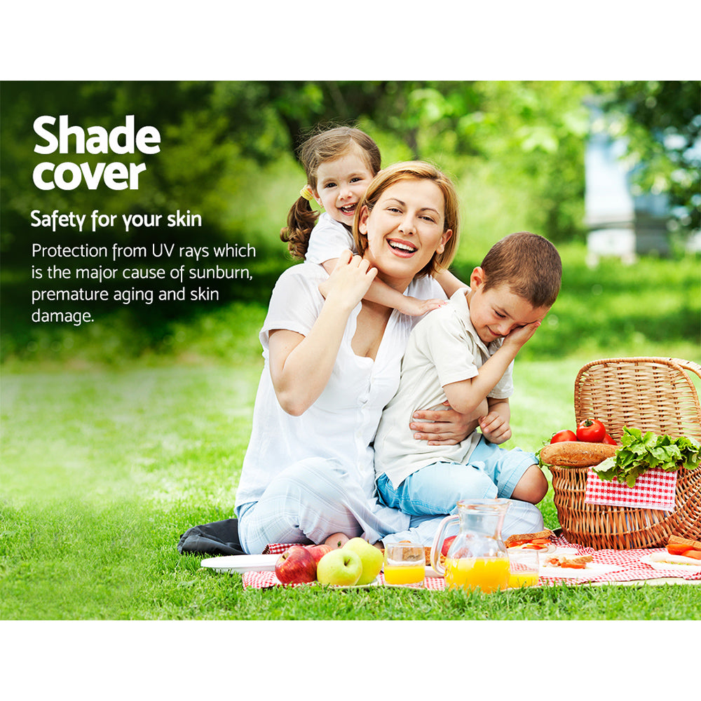 Instahut Shade Sail 3x6m Rectangle 185GSM 95% Sand Shade Cloth 6