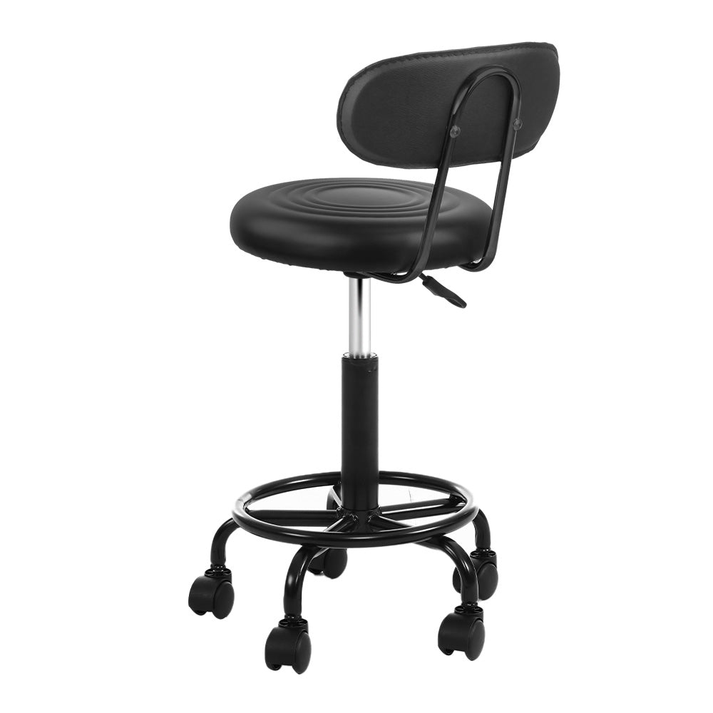 Artiss Salon Stool Swivel Chair Backrest 3