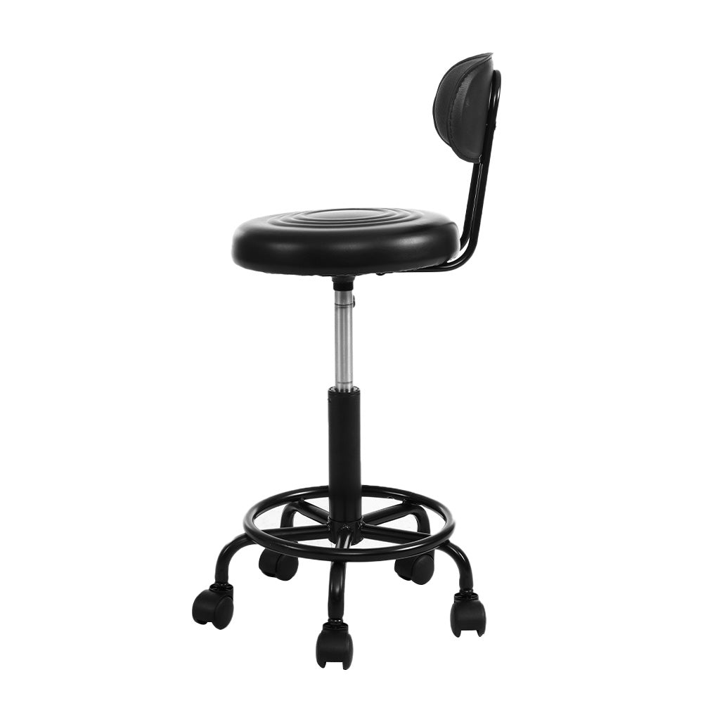 Artiss Salon Stool Swivel Chair Backrest 4