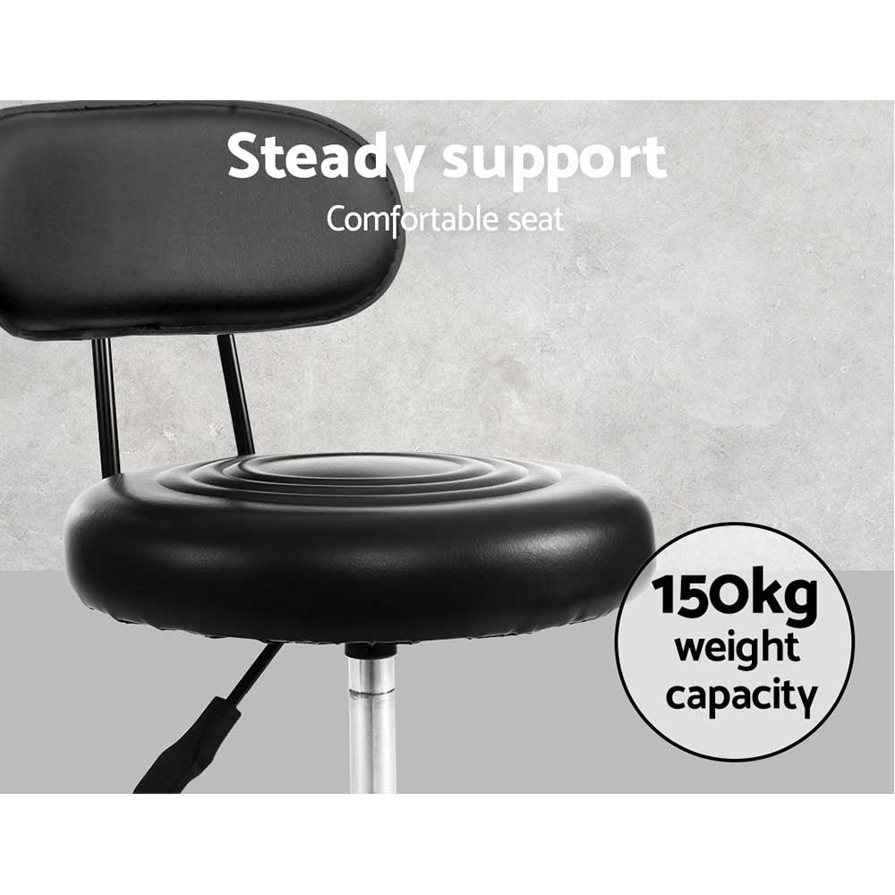 Artiss 2x Salon Stool Swivel Chair Backrest 5