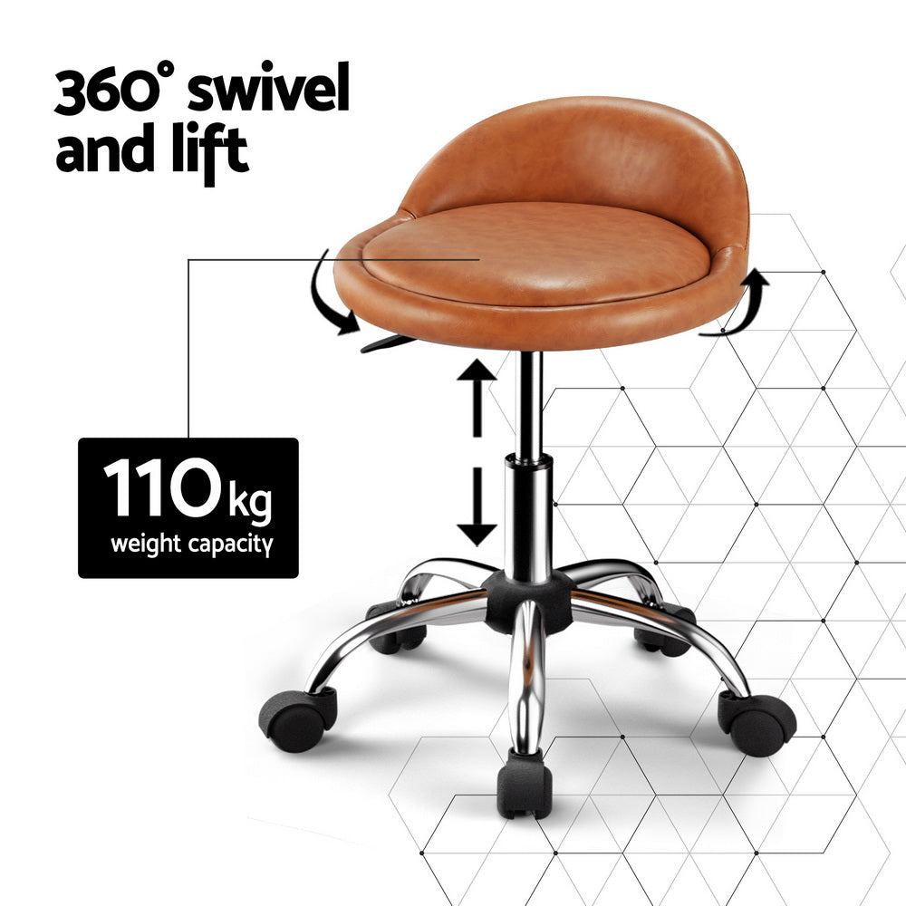 Artiss Salon Stool Swivel Chair Backrest Chairs 4
