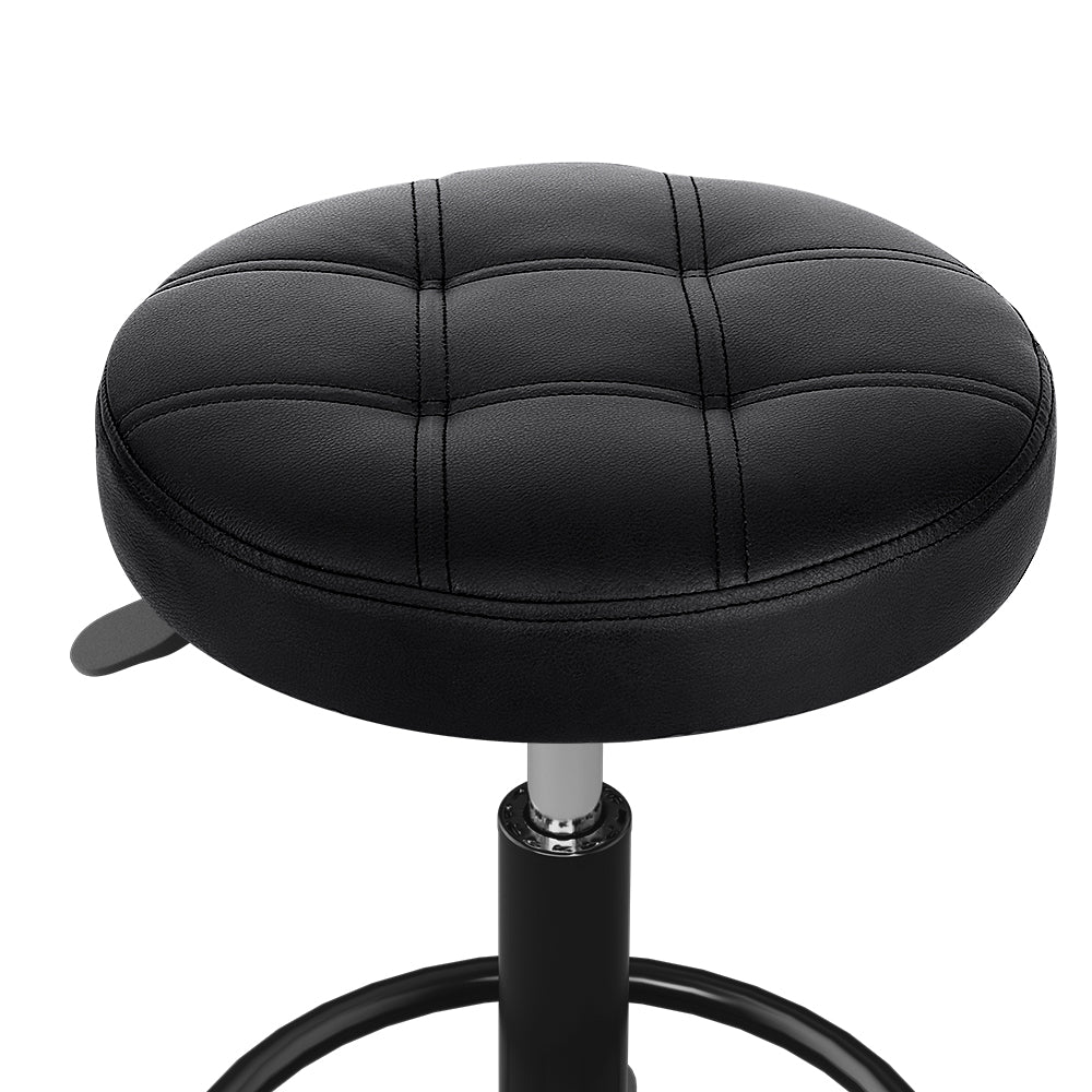 Artiss Salon Stool Round Swivel Chairs Black 3