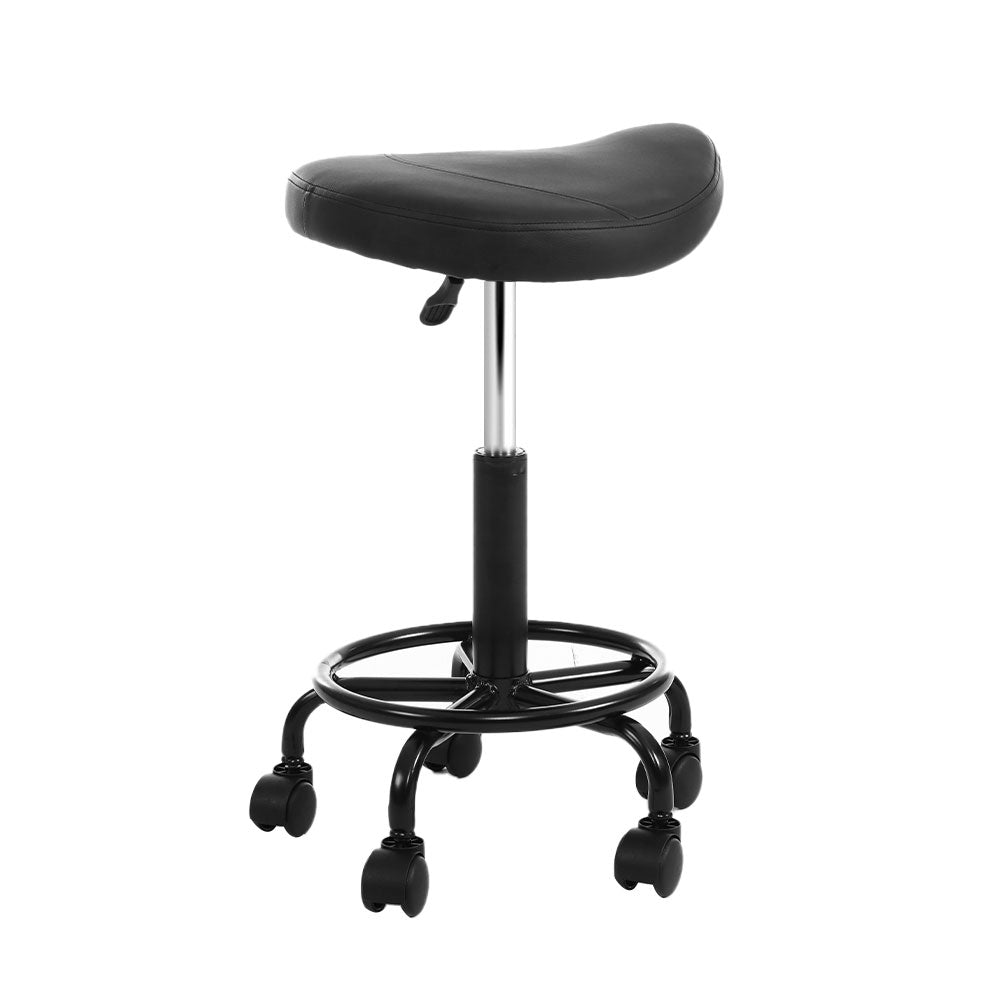 Artiss Salon Stool Saddle Swivel Chair 3