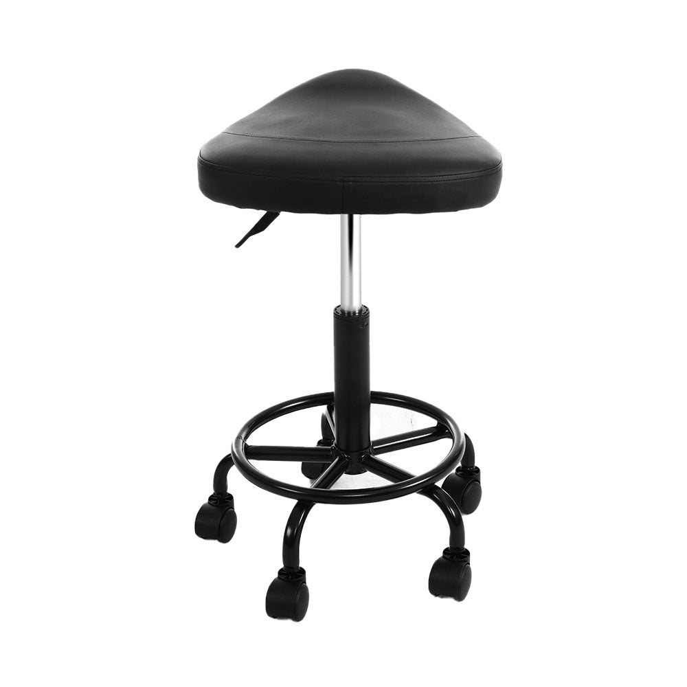 Artiss Salon Stool Saddle Swivel Chair 4