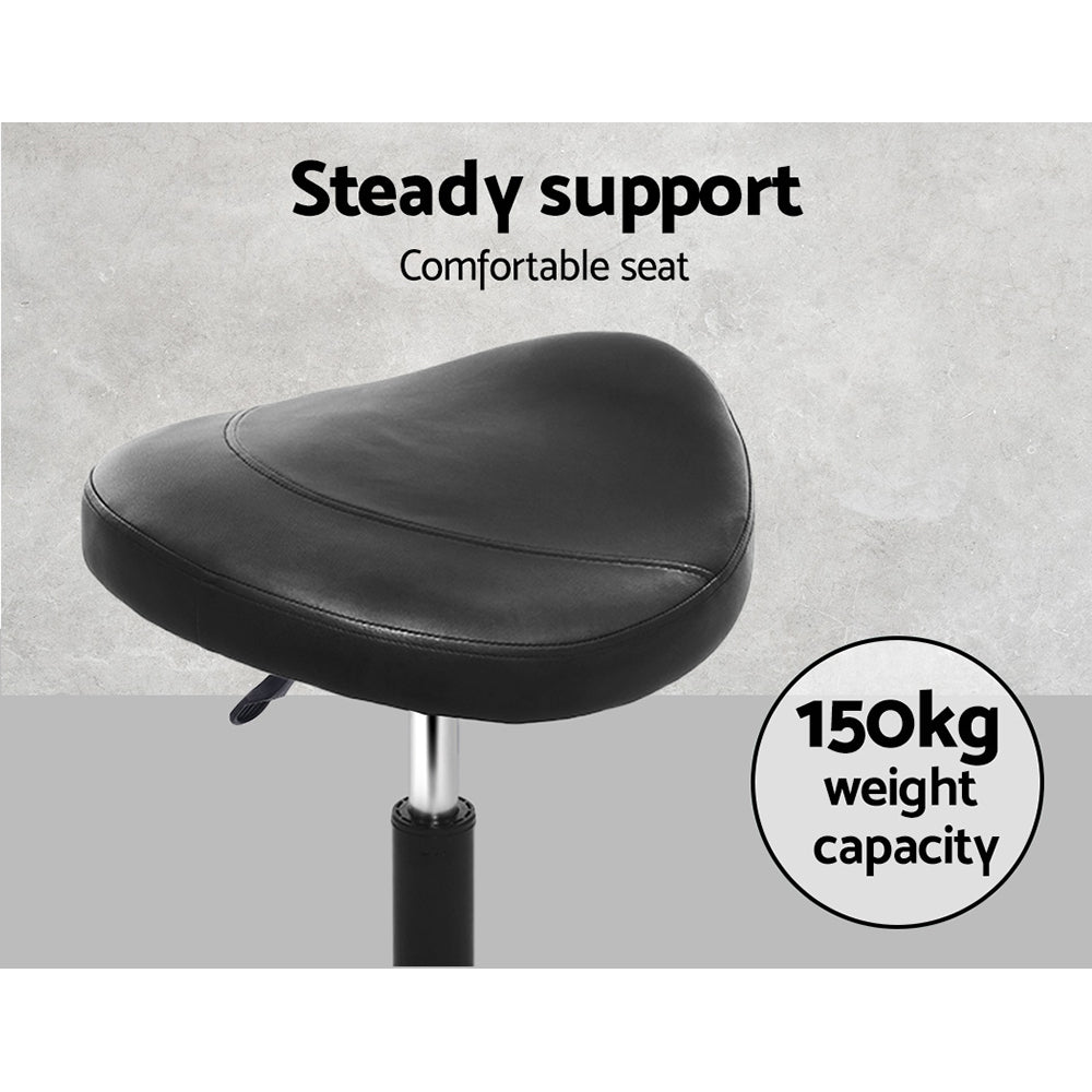 Artiss Salon Stool Saddle Swivel Chair 6