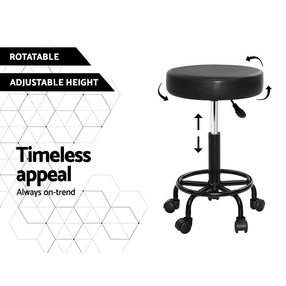 Artiss Salon Stool Round Swivel Chair 5