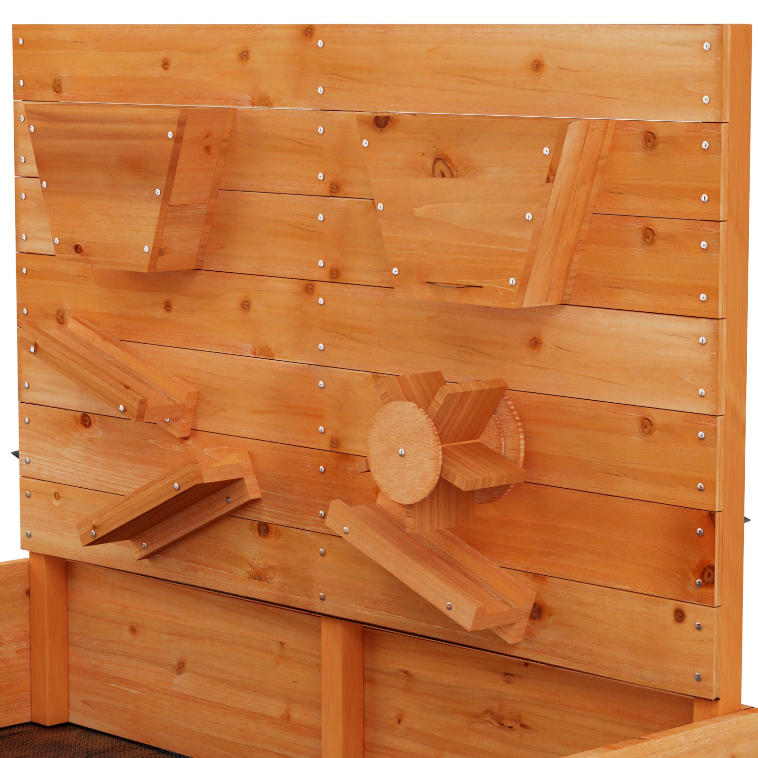 Keezi Kids Sandpit Wooden Sandbox Sand Pit with Cover Funnel Outdoor Toys 120cm 4