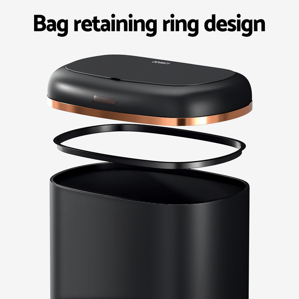 Devanti 38L Motion Sensor Bin Rubbish Automatic Black 5