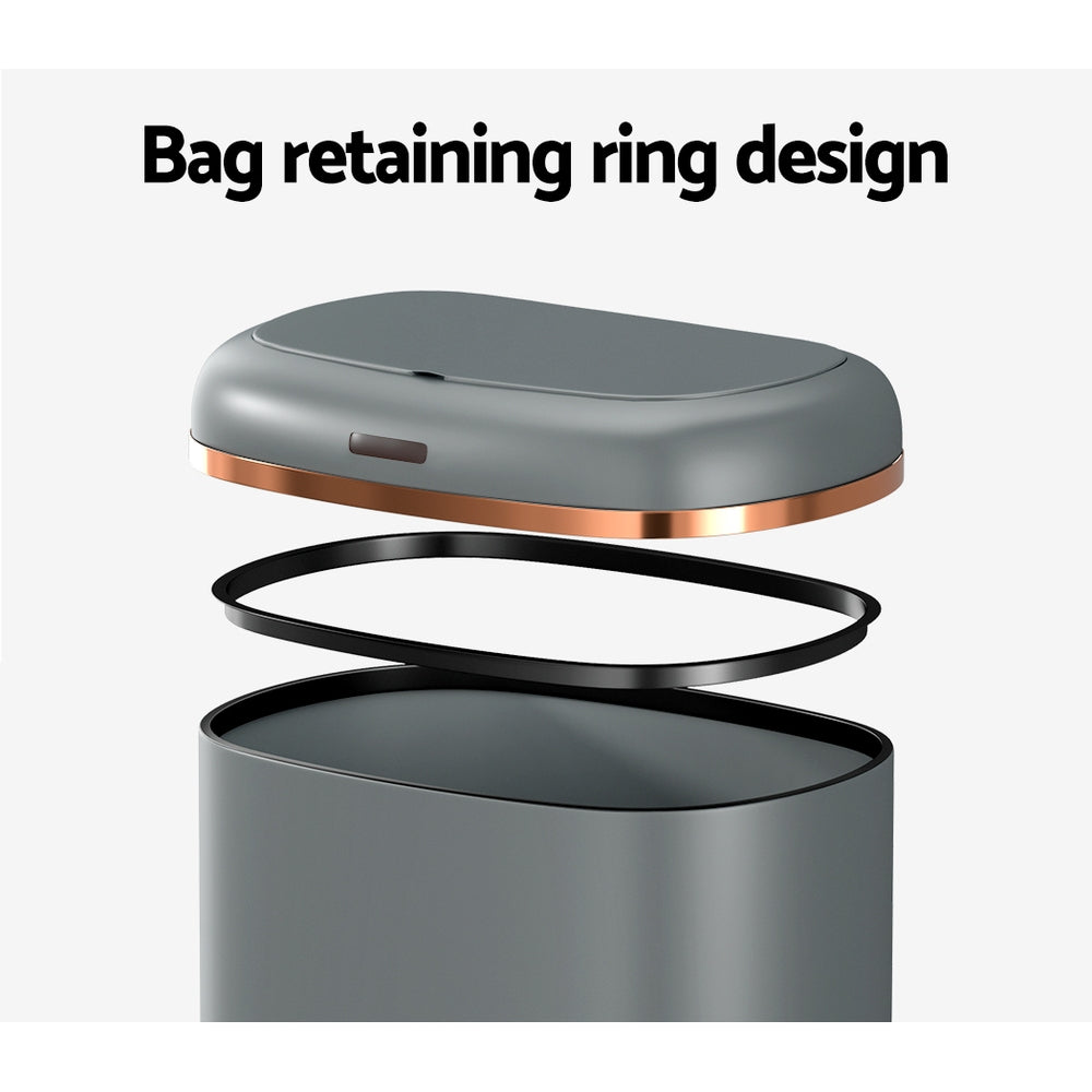 Devanti 38L Motion Sensor Bin Rubbish Automatic Grey 4