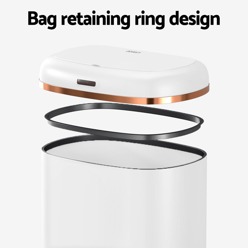 Devanti 38L Motion Sensor Bin Rubbish Automatic White 5