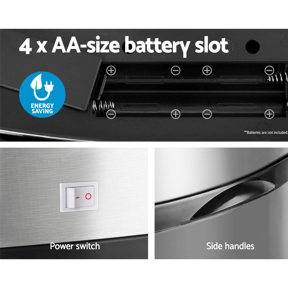 Devanti 50L Motion Sensor Bin Rubbish Automatic Silver 6