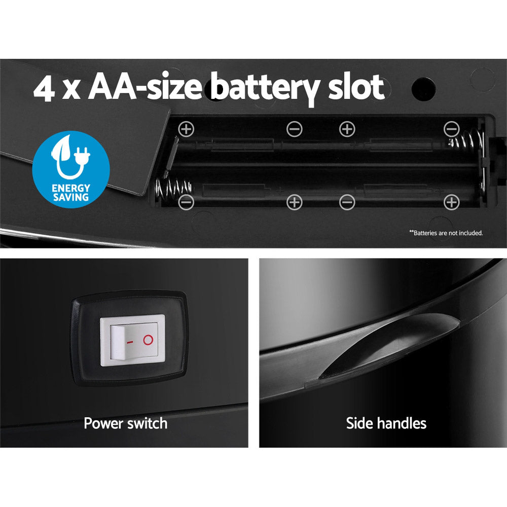 Devanti 58L Motion Sensor Bin Rubbish Automatic Black 6