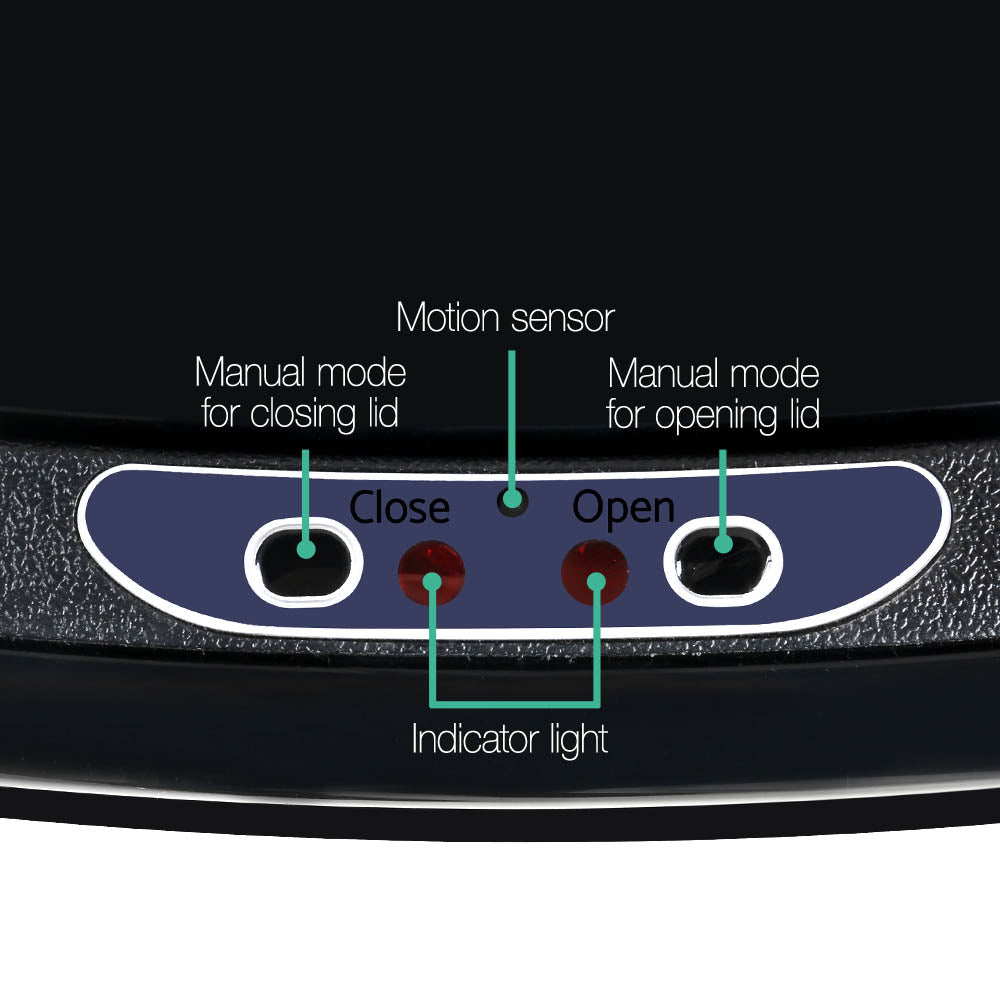 Devanti 58L Motion Sensor Bin Rubbish Automatic Black 7