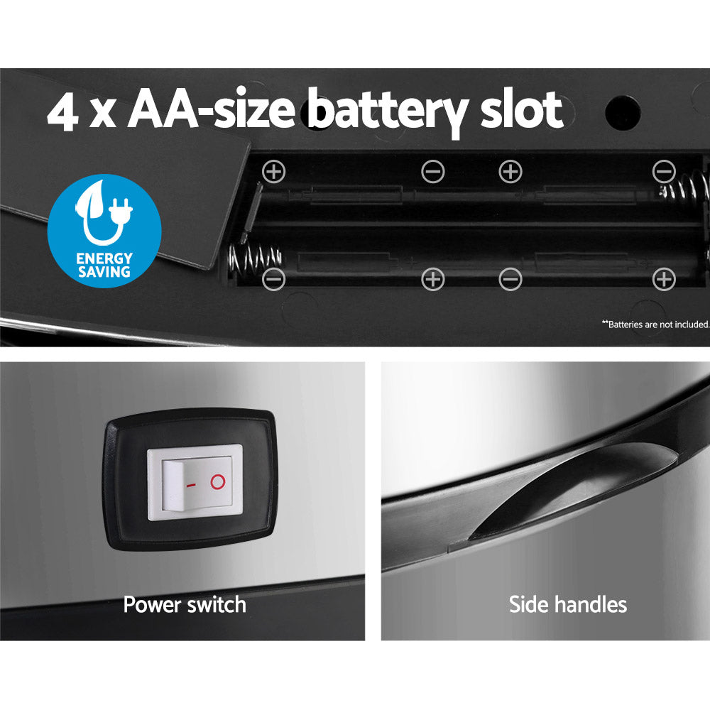 Devanti 68L Motion Sensor Bin Rubbish Automatic Silver 6