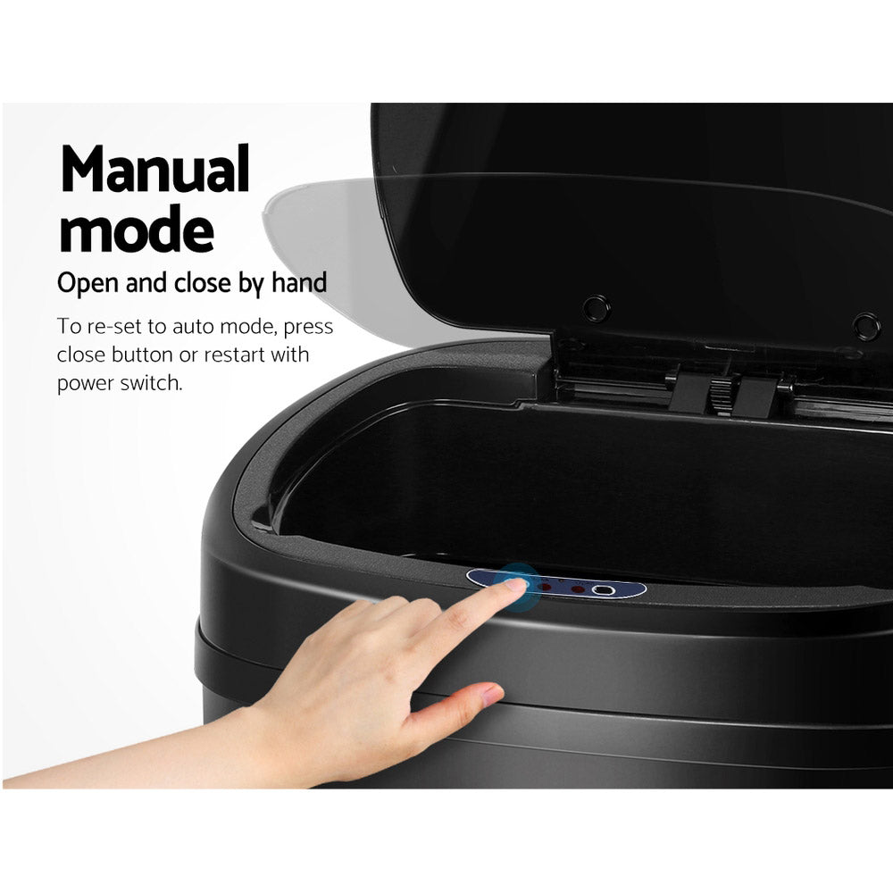 Devanti 68L Motion Sensor Bin Rubbish Automatic Black 4