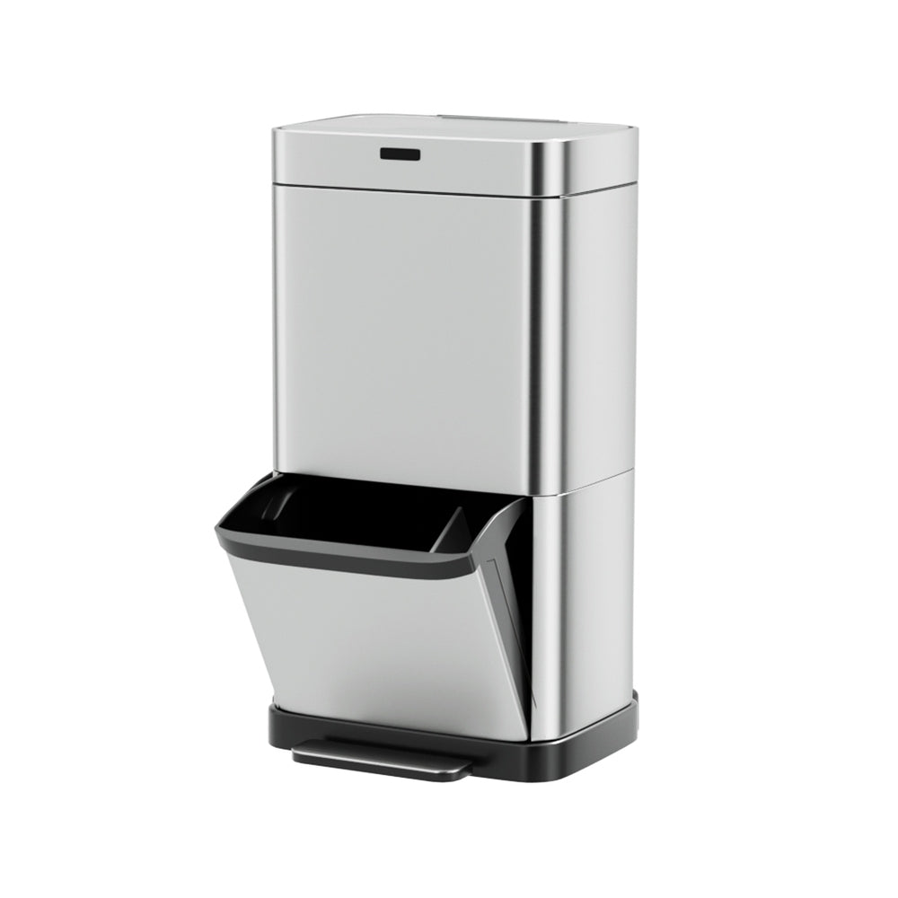 Devanti 70L Motion Sensor Bin Pedal Bins Automatic Siver 7
