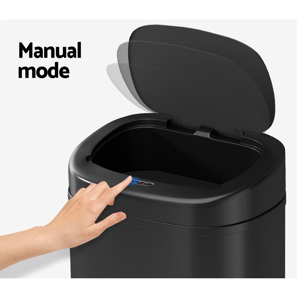Devanti 82L Motion Sensor Bin Rubbish Automatic Black 4