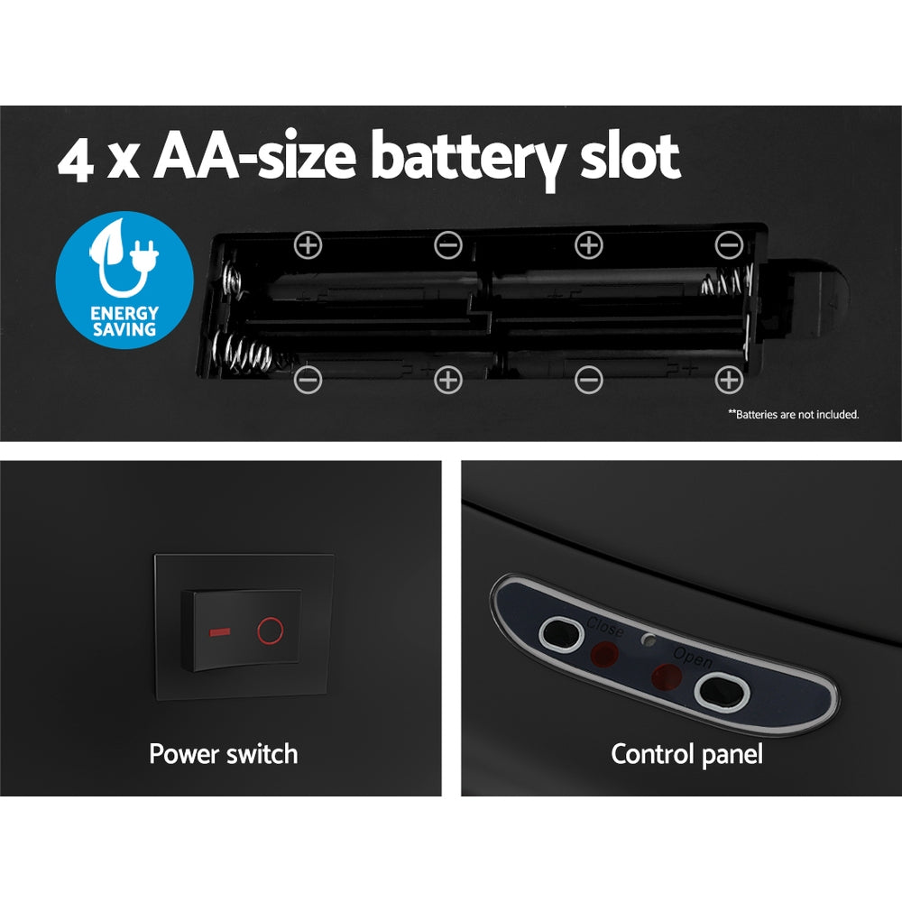 Devanti 82L Motion Sensor Bin Rubbish Automatic Black 6